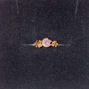 MOON AND UNIQUE DESIGN COLORFUL CUBIC ZIRCONIA CRYSTAL GOLD PLATED RING …